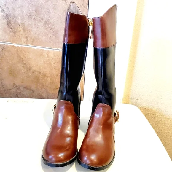 MICHAEL KORS Emma Cash Harness Side Zipper On Off Riding Boots Style Girls Sz 11 - Picture 4 of 9